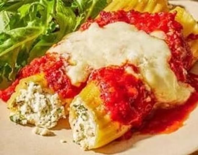 Chicken Manicotti Florentine.